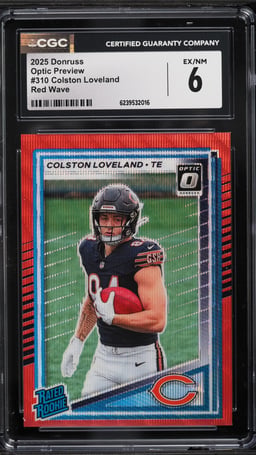 2025 Donruss Optic Preview Red Wave Colston Loveland ROOKIE #310 CGC 6 EXMT