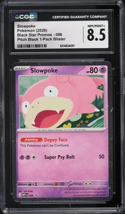 2026 Pokemon Mega Evolution Promo Pitch Black Slowpoke #86 CGC 8.5 NM-MT+