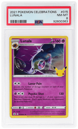 2021 Pokemon Celebrations Lunala #15 PSA 8