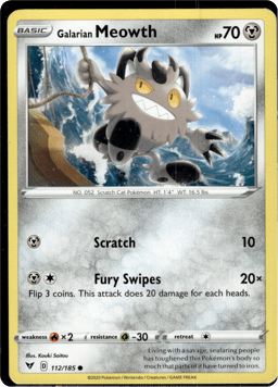 2020 Galarian Meowth #112 Vivid Voltage