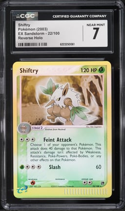 2003 Pokemon EX Sandstorm Reverse Holo Shiftry #22 CGC 7 NRMT