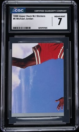 1998 Upper Deck MJ Stickers Michael Jordan #6 CGC 7 NRMT