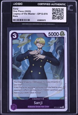 2025 One Piece Legacy Of The Master Sanji #OP12-070 CGC AUTH