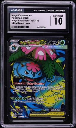 2025 Pokemon Mega Evolution Full Art Mega Venusaur EX #155 CGC 10 GEM MINT