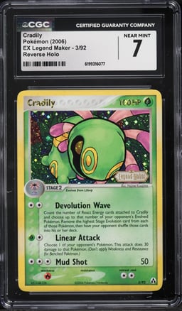 2006 Pokemon EX Legend Maker Reverse Holo Cradily #3 CGC 7 NRMT