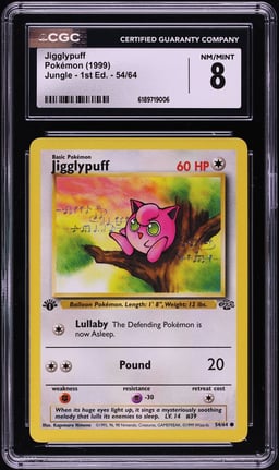 1999 Pokemon Jungle 1st Edition Jigglypuff #54 CGC 8 NM-MT