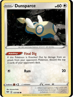 2020 Dunsparce #137 Darkness Ablaze