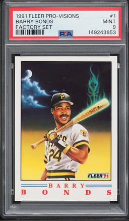1991 Fleer Pro-Visions Factory Set Barry Bonds #1 PSA 9 MINT