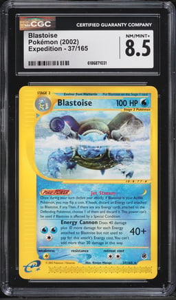 2002 Pokemon Expedition Blastoise #37 CGC 8.5 NM-MT+