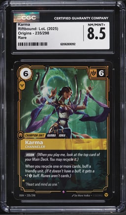 2025 Riftbound League Of Legends LoL Origins Karma #235 CGC 8.5 NM-MT+