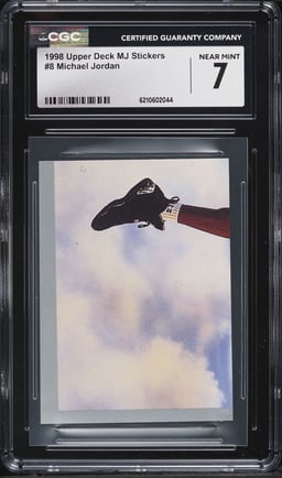 1998 Upper Deck MJ Stickers Michael Jordan #8 CGC 7 NRMT