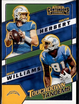 2022 Justin Herbert, Mike Williams #TDT-LAC Contenders Touchdown Tandems