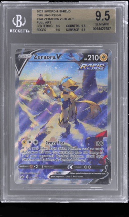 2021 Pokemon Sword and Shield Chilling Reign Zeraora V #166 BGS 9.5