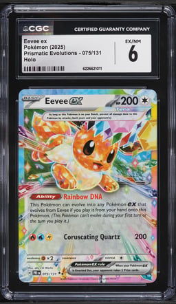 2025 Pokemon Scarlet & Violet Prismatic Evolutions Holo Eevee Ex #75 CGC 6 EXMT