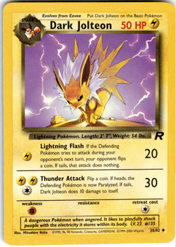 2000 Dark Jolteon #38 Team Rocket Unlimited
