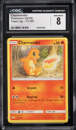 2019 Pokemon Sun & Moon Team Up Charmander #11 CGC 8 NM-MT