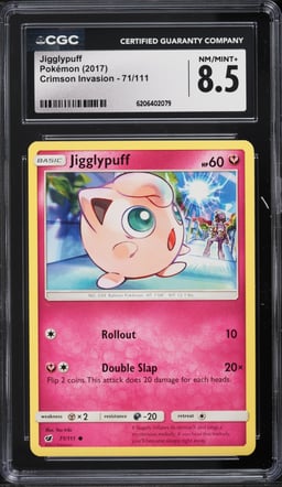 2017 Pokemon Sun & Moon Crimson Invasion Jigglypuff #71 CGC 8.5 NM-MT+