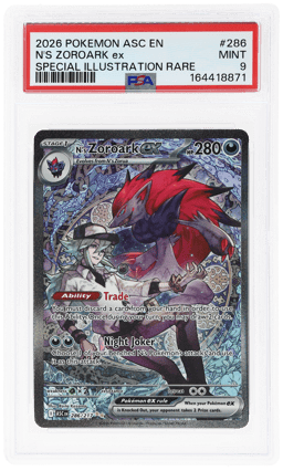 2026 Pokemon Mega Evolution Ascended Heroes Special Illustration Rare N's Zoroark Ex #286 PSA 9