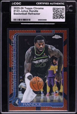 2025 Topps Chrome Basketball Refractor Julius Randle #123 CGC AUTH