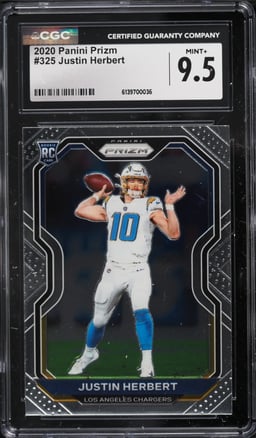 2020 Panini Prizm Justin Herbert ROOKIE #325 CGC 9.5 MINT+