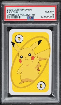 2020 Pokemon Japanese Uno Back Yellow Pikachu PSA 8 NM-MT