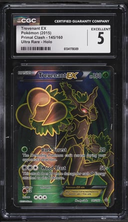 2015 Pokemon XY Primal Clash Full Art Holo Trevenant Ex #145 CGC 5 EX