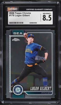 2026 Topps Chrome Logan Gilbert #176 CGC 8.5 NM-MT+