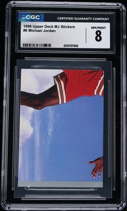 1998 Upper Deck MJ Stickers Michael Jordan #6 CGC 8 NM-MT