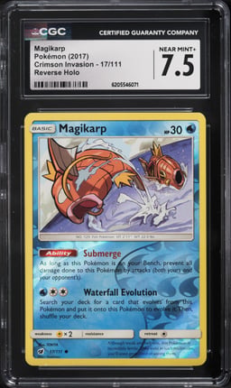 2017 Pokemon Crimson Invasion Reverse Holo Magikarp #17 CGC 7.5 NRMT+