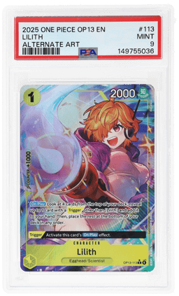 2025 One Piece Carrying On His Will Alternate Art Lilith #OP13-113 PSA 9