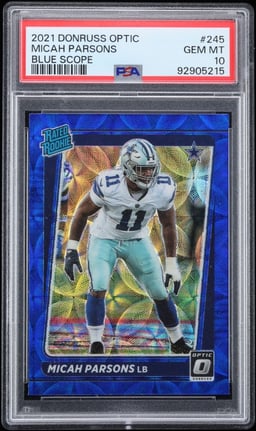 2021 Donruss Optic Blue Scope Micah Parsons ROOKIE #245 PSA 10 GEM MINT