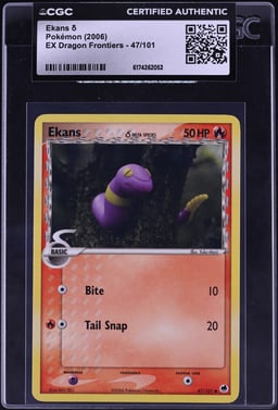 2006 Pokemon Ex Dragon Frontiers Ekans #47 CGC AUTH