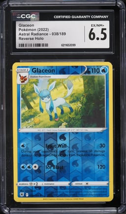 2022 Pokemon Sword & Shield Astral Radiance Reverse Holo Glaceon #38 CGC 6.5 EXMT+