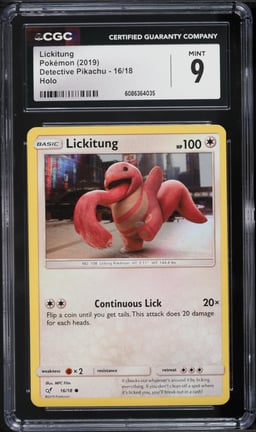 2019 Pokemon Sun & Moon Detective Pikachu Holo Lickitung #16 CGC 9 MINT