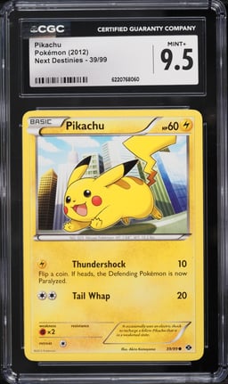 2012 Pokemon Black & White Next Destinies Pikachu #39 CGC 9.5 MINT+