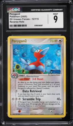 2005 Pokemon EX Unseen Forces Reverse Holo Porygon2 #12 CGC 9 MINT