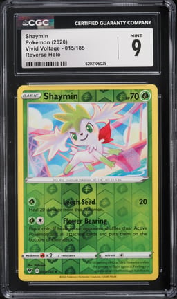 2020 Pokemon Vivid Voltage Reverse Holo Shaymin #015 CGC 9 MINT