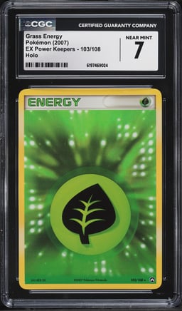 2007 Pokemon EX Power Keepers Holo Grass Energy #103 CGC 7 NRMT
