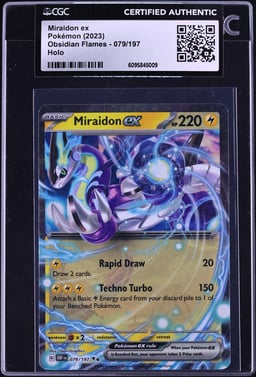 2023 Pokemon Scarlet & Violet Obsidian Flames Holo Miraidon ex #79 CGC AUTH