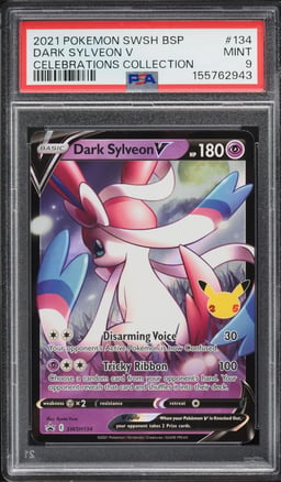2021 Pokemon Sword & Shield Promo Celebrations Holo Dark Sylveon V #134 PSA 9 MINT