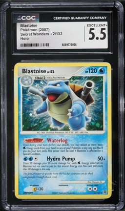 2007 Pokemon Diamond & Pearl Secret Wonders Holo Blastoise #2 CGC 5.5 EX+
