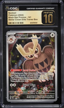 2024 Pokemon Scarlet & Violet Promo Stellar Crown ETB Full Art Noctowl #141 CGC 10 PRISTINE