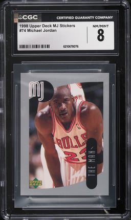 1998 Upper Deck MJ Stickers Michael Jordan #74 CGC 8 NM-MT