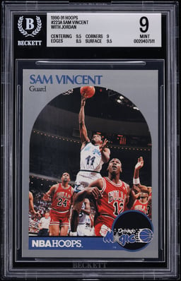 1990 Hoops Sam Vincent w/ Michael Jordan #223A BGS 9 MINT