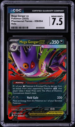 2025 Pokemon Mega Evolution Phantasmal Flames Holo Mega Gengar Ex #56 CGC 7.5 NRMT+