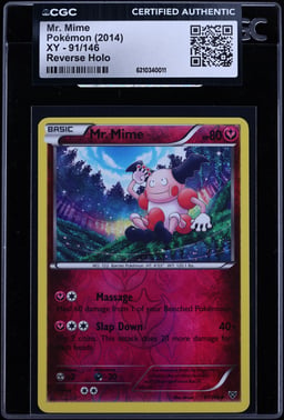 2014 Pokemon XY Reverse Holo Mr. Mime #91 CGC AUTH