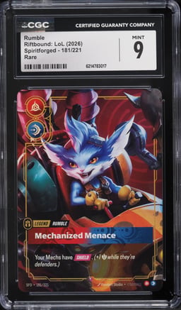 2026 Riftbound League Of Legends LoL Spiritforged Rumble #181 CGC 9 MINT