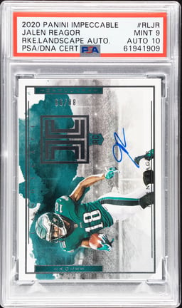 2020 Panini Impeccable Rookie Landscape Autographs Jalen Reagor #15 88/99 PSA 9