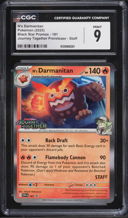2025 Pokemon Scarlet & Violet Promo Journey Together Prerelease Staff N's Darmanitan #181 CGC 9