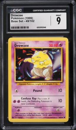 1999 Pokemon Base Set Drowzee #49 CGC 9 MINT